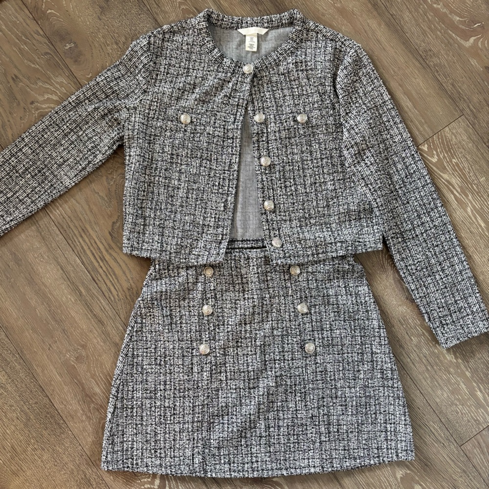 H&M Black and White Tweed Set
